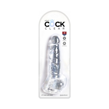 KING COCK - DILDO REALISTA , TRANSPARENTE -16,5 CM